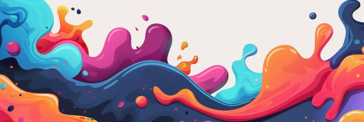 Colorful vector background with abstract shapes and splashes, on a white background. Vector illustration in a flat design Colorful splashes, with white space for text