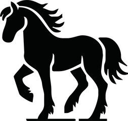 Silhouette Of Horse running Vector