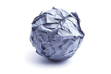 Fototapeta premium Crumpled paper ball isolated on white background