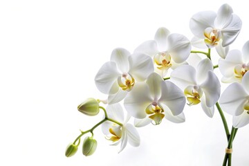 Obraz premium Silhouette of white orchid flowers isolated on white background