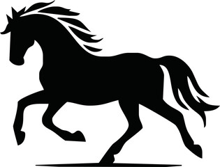 Silhouette Of Horse running Vector