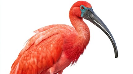 Fototapeta premium Scarlet ibis bird isolated on white background.