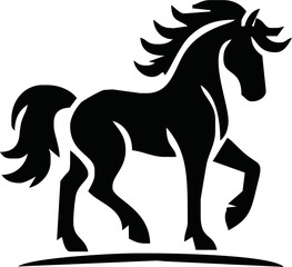 Silhouette Of Horse running Vector