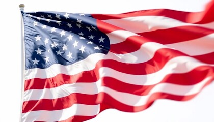 Obraz premium American Flag Waving in Wind US Patriotism Symbol