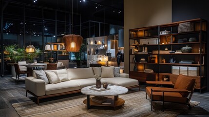 Modern living room showcasing stylish furniture and decor in a cozy, inviting atmosphere.