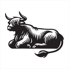 Fototapeta premium Charming Baby Highland Cattle Vector Art for Greeting Cards