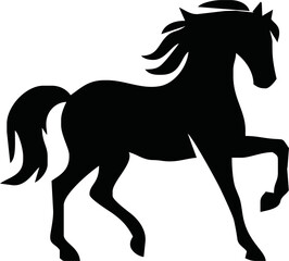 Silhouette Of Horse running Vector
