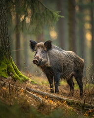 Sanglier dans la for&ecirc;t