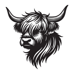 Obraz premium Cute Baby Highland Cattle Vector Art for Nursery Decor