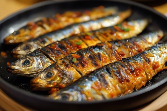 Korean cuisine featuring side dishes like grilled fish steamed saury and mackerel japchae codari jeon stir fried pork yukgaejang soybean paste stew kimchi and k