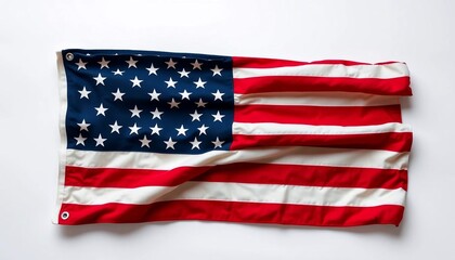 Obraz premium American Flag on White Background US Symbol Patriotism