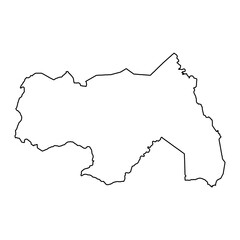 Northern Region map, administrative division of Uganda. Vector illustration.