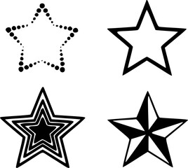 Star vector icons. Star icon set. Star blank label, stickers emblem simple flat style.