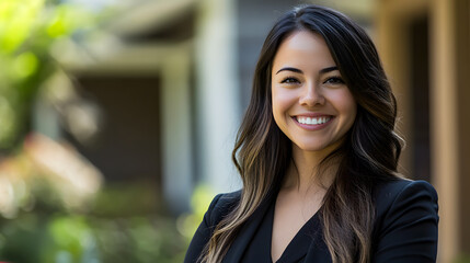 A joyful portrait of a female real estate agent.
