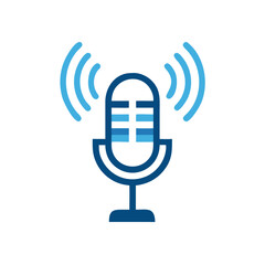 Podcast Microphone Icon Design.