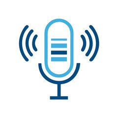 Podcast Microphone Icon Design.