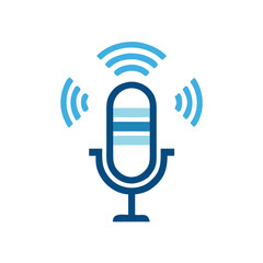 Podcast Microphone Icon Design.