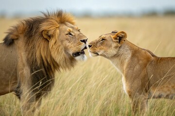 Fototapeta premium The lion and the lioness lion and lioness