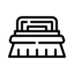 scrub brush line icon