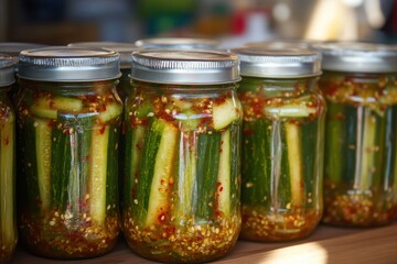 Korean style pickled cucumbers snack