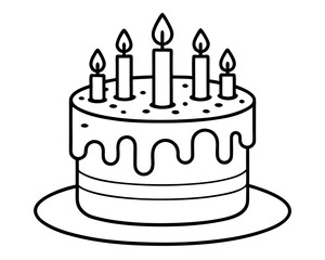 coloring page with cake