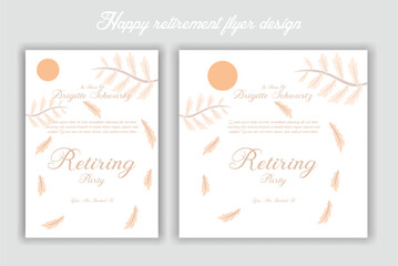 Happy retirement lunch party invitation flyer design template 
