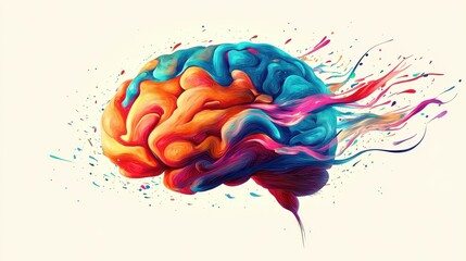 Vibrant and Expressive Artistic Representation of the Human Brain