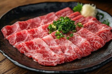 Fototapeta premium large close up of uncooked freshly cut beef