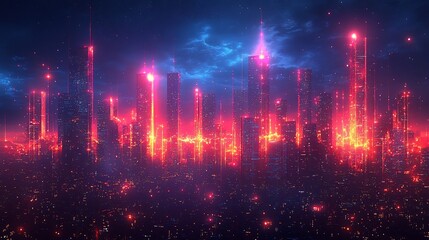 Futuristic Smart City Headquarters with Advanced AI Powered Business Analytics Dashboard