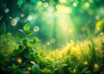 Obraz premium Cute Green Background Long Exposure Photography: Dreamy Nature Scenes, Lush Foliage, Magical Lights