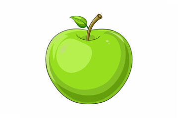 green apple isolated on white background