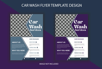 Car wash nd service colorful flyer template design. Car cleaning Service flyer poster. Rent business flyer template