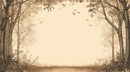 Engraved Woods Border background template.