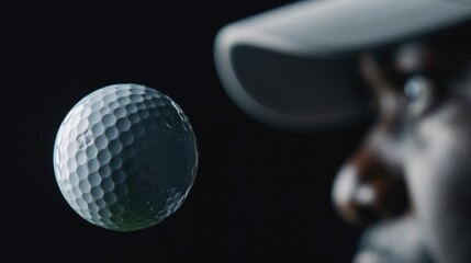 Close-up of a golf ball.