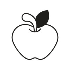 Apple glyph icon with white background vector stock illustration