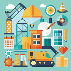  Construction Icons Flat
