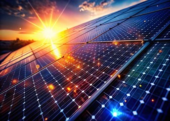 Dark Solar Panels Macro Photography: Close-Up Images of Solar Cells in Low Light