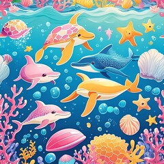 seamless pattern with fish