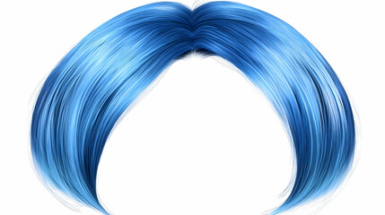 Striking blue hair wig shown in isolation against a white backdrop for clear viewing.
