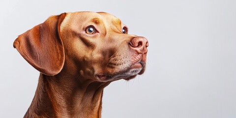 Brown dog in a studio setting with a white background, showcasing the unique features and characteristics of a brown dog. Perfect for emphasizing the beauty of a brown dog.