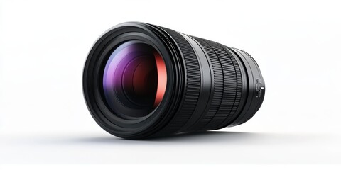 Digital camera lens displayed in an isolated view against a white background, highlighting the features and design of the digital camera lens for photography enthusiasts and professionals.