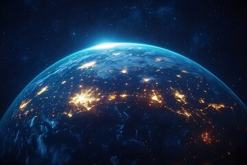 Obraz premium Global City Lights at Night from Space4