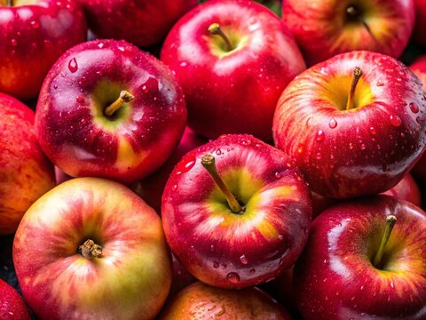 Delicious Pitted Rose Apples:  Stunning Food Photography, Close-up Shots of Red & Pink Apples, Juicy Fruit, Healthy Snack, Culinary Photography