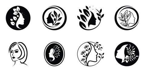 Nature beauty logo design collection with unique style Premium Vector