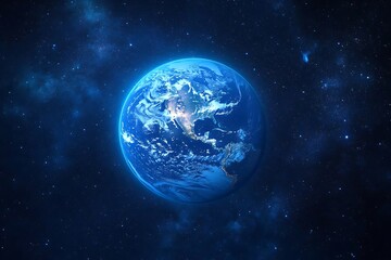 Earth and Stars from Space at Night