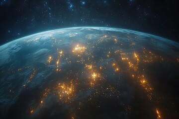 Obraz premium Earth at Night City Lights from Space2