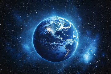Obraz premium Earth City Lights in Space