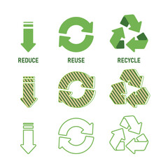 Reduce Reuse Recycle Sign Vector Illustration