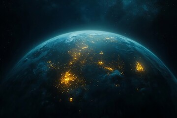 Obraz premium Earth Globe Night Lights from Space2