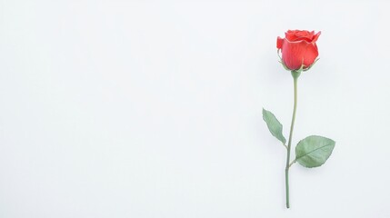 Obraz premium Red rose bud isolated a minimalist floral photography piece